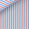 Popeline Rayé Bleu Rouge