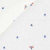 Popeline Motif Blanc Bleu