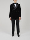 Veste Smoking Croisé Velours Noir