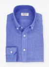 Chemise Lin Uni Bleu