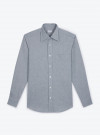 Chemise Chambray Uni Bleu Gris