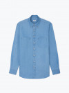 Chemise Denim Uni Bleu