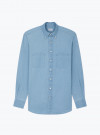 Chemise Denim Uni Bleu