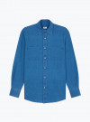 Chemise Denim Uni Bleu