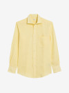 Chemise Lin Uni Jaune