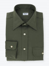 Chemise Coton / Lin Uni Vert