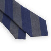 Cravate club en laine et soie grise et bleue
