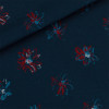 Popeline Motif Bleu Rouge