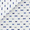 Popeline Motif Blanc Bleu