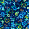 Popeline Motif Bleu Jaune