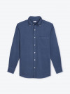 Chemise Velours Uni Bleu