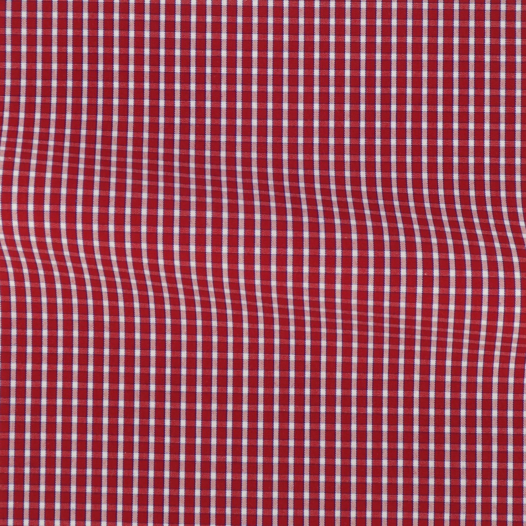 Popeline Carreaux Rouge Bleu