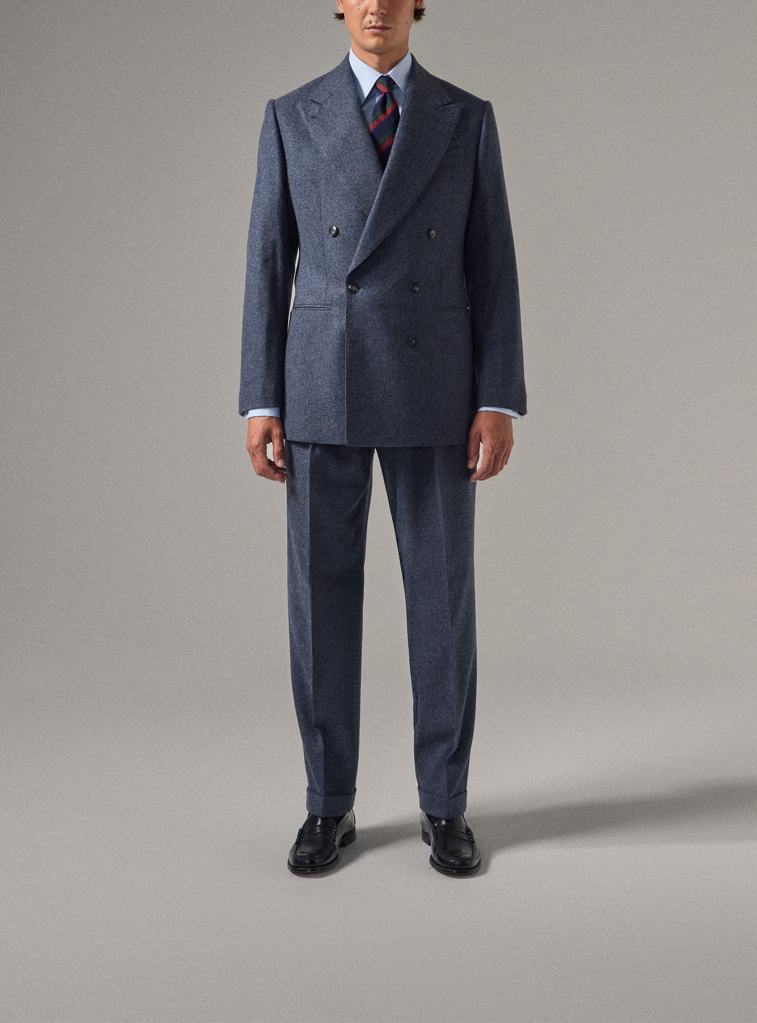Costume Flanelle Bleu Gris