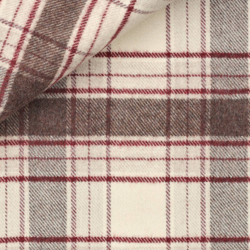 Flanelle Carreaux Bordeaux Beige