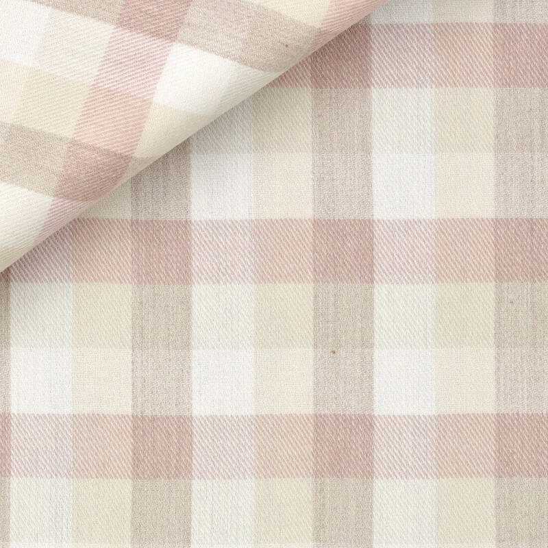 Flanelle Carreaux Rose Beige