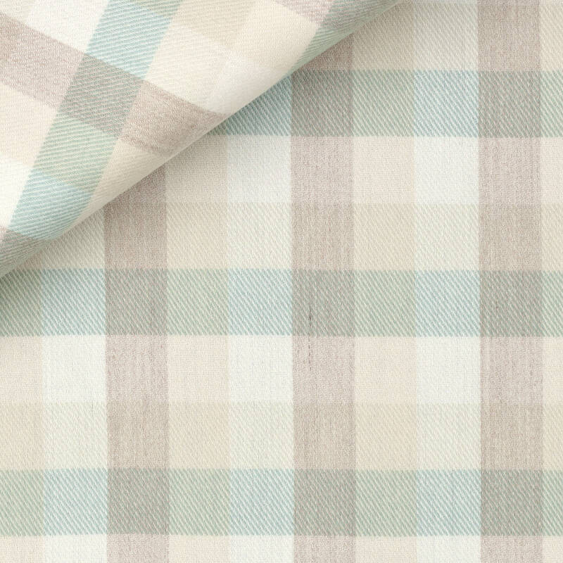 Flanelle Carreaux Beige Bleu