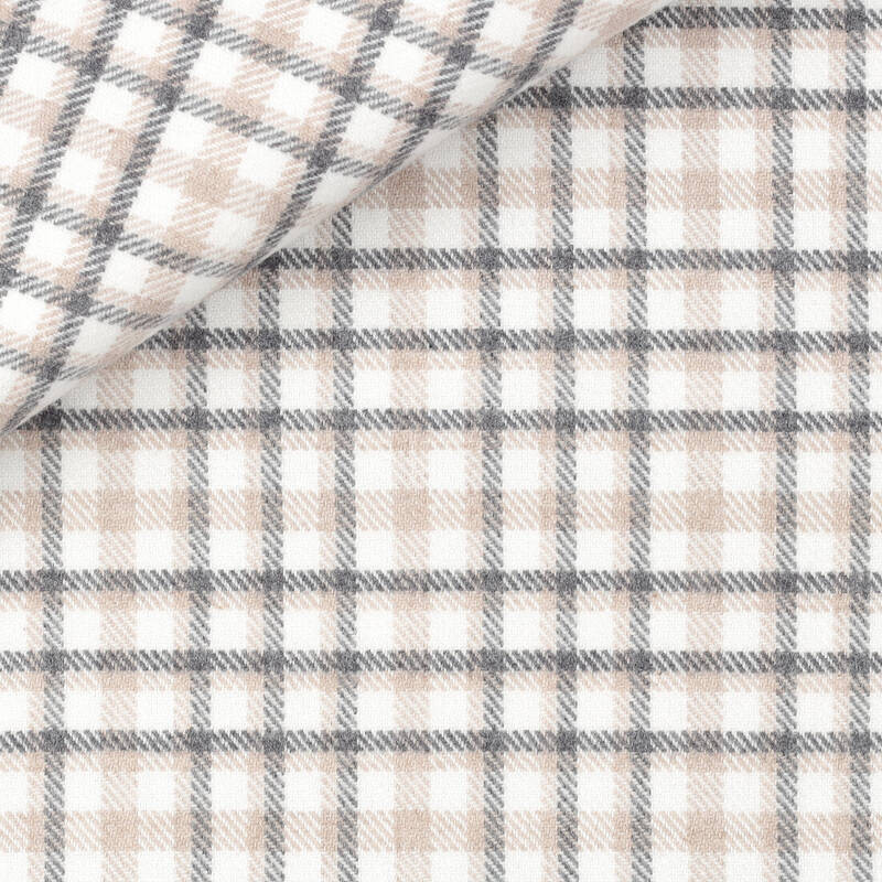 Twill Carreaux Gris Beige