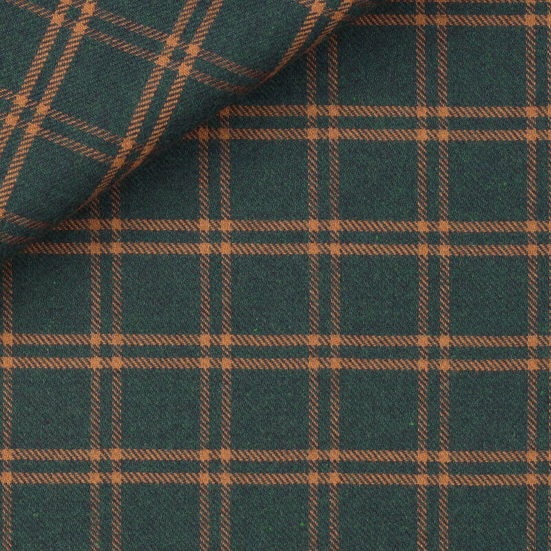 Twill Carreaux Orange Vert