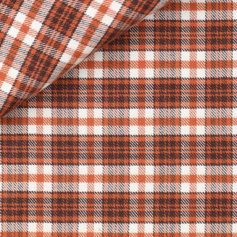 Twill Carreaux Marron Orange