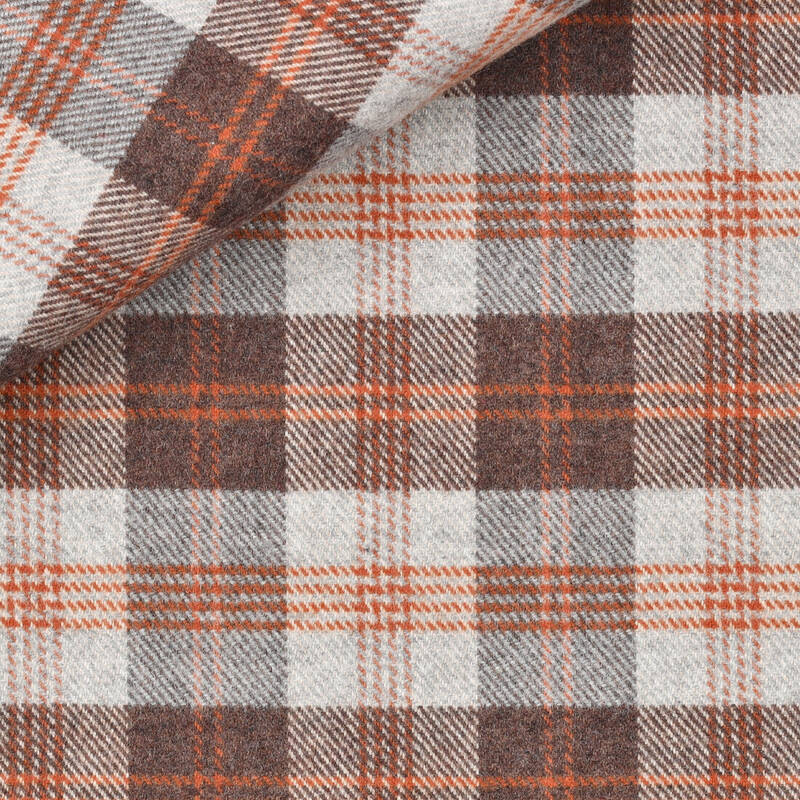 Twill Carreaux Marron Orange