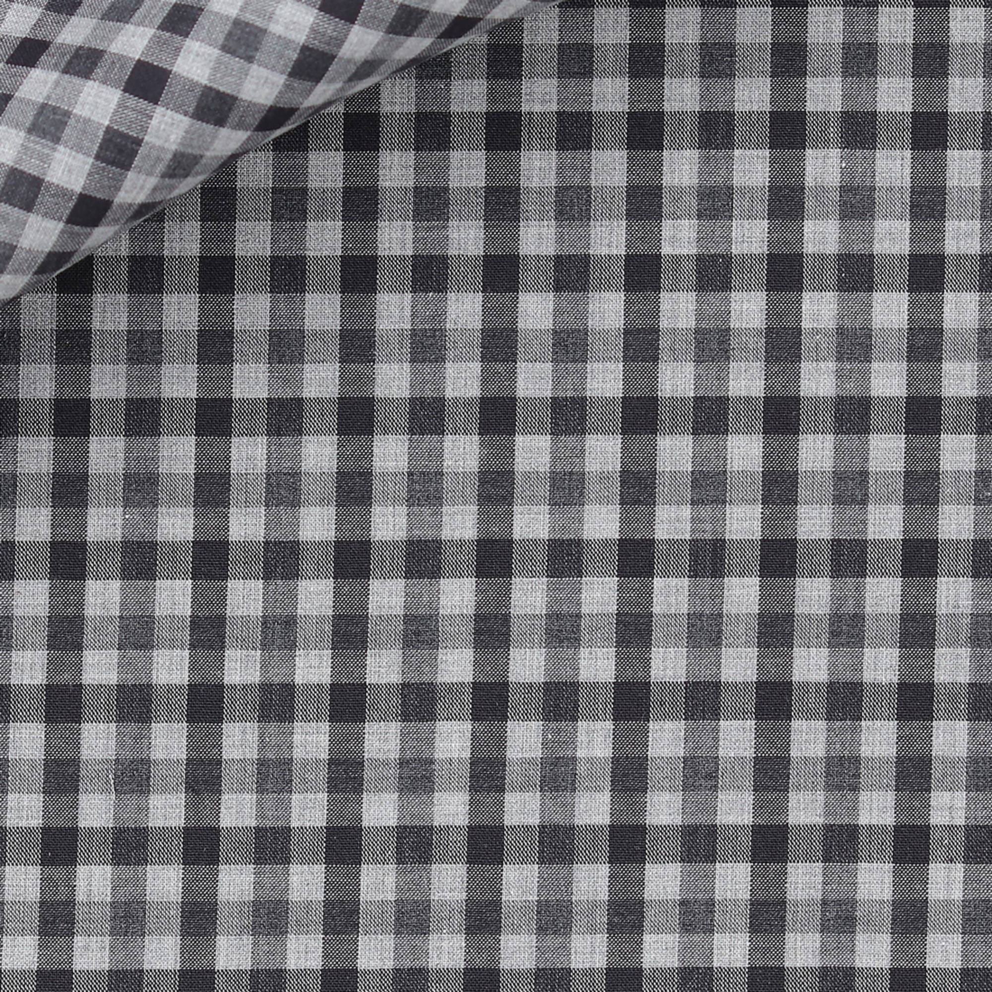 Popeline Carreaux Gris