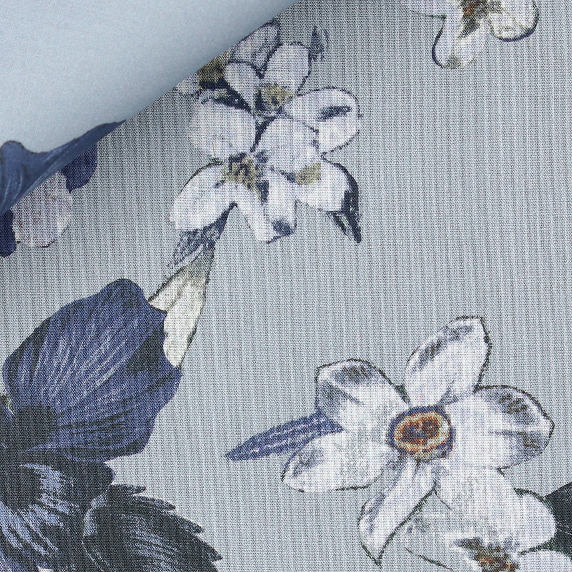 Mousseline Motif Bleu