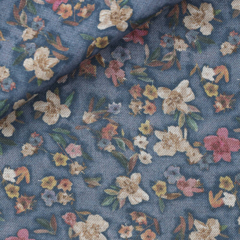 Flanelle à Motif Bleu Rose