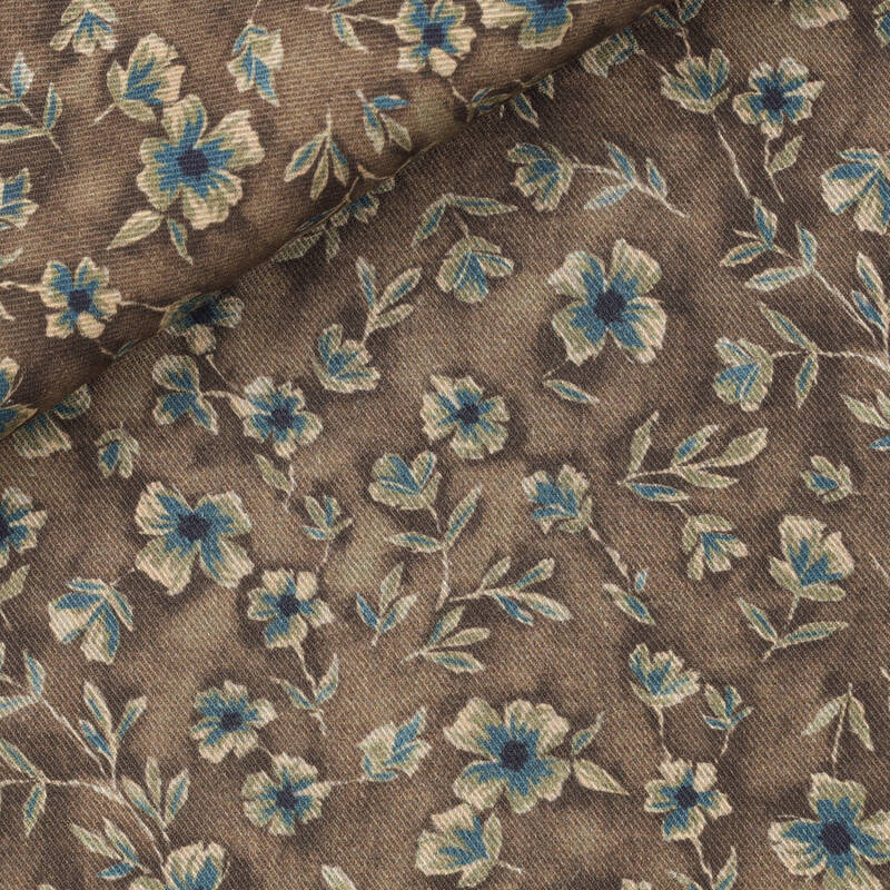 Flanelle à Motif Vert Bleu