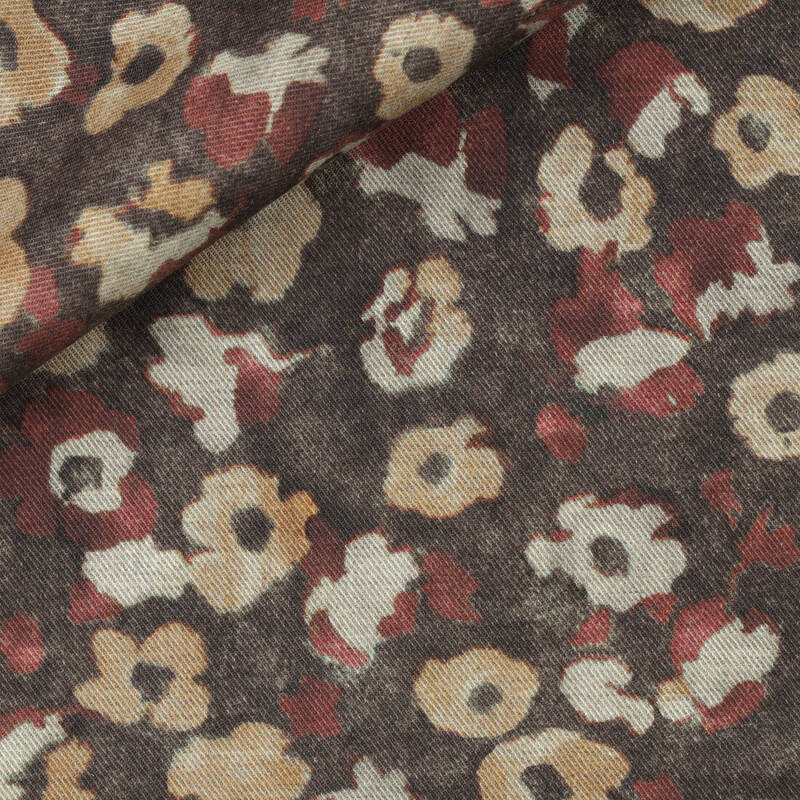 Flanelle à Motif Marron Beige