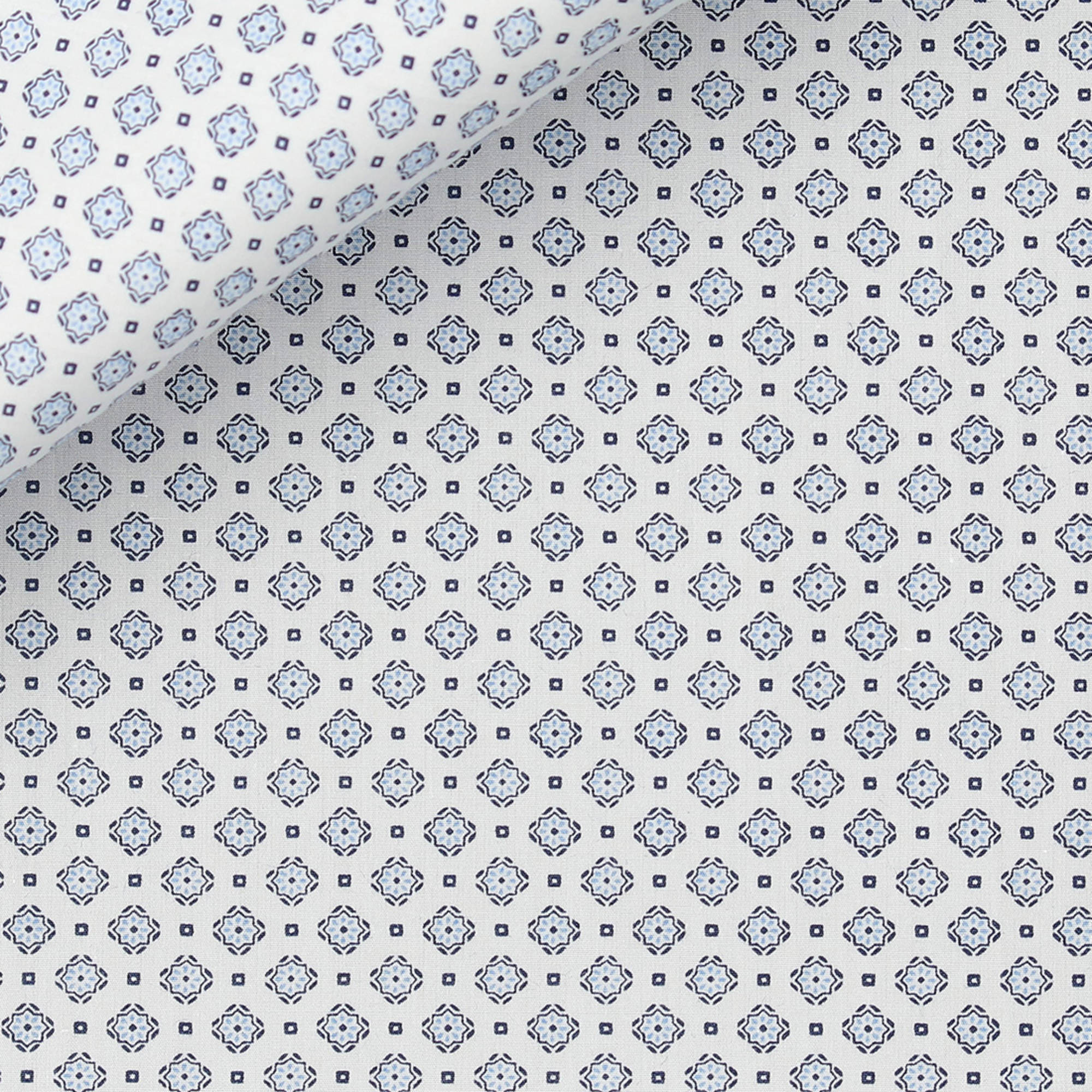 Popeline Motif Bleu