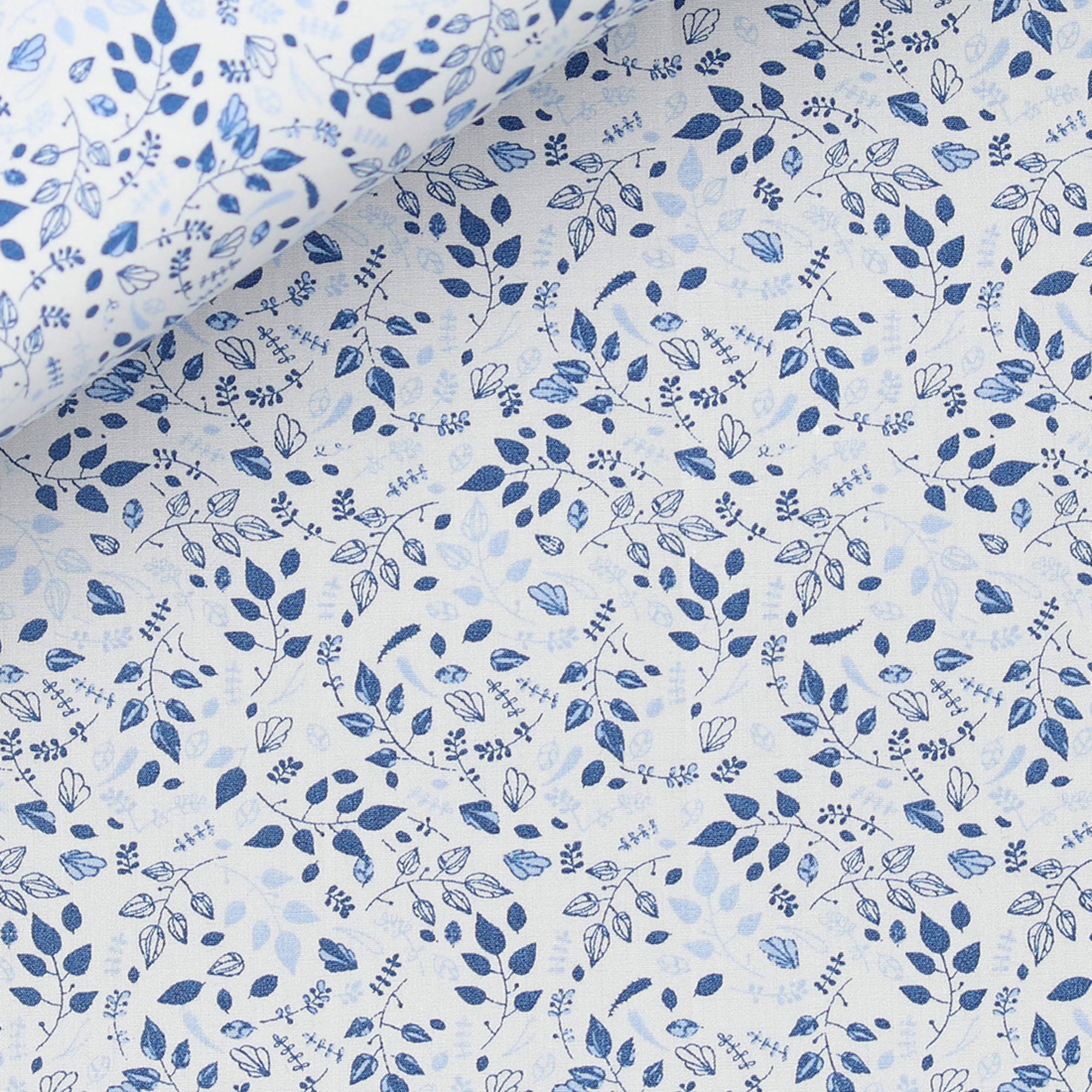 Popeline Motif Bleu