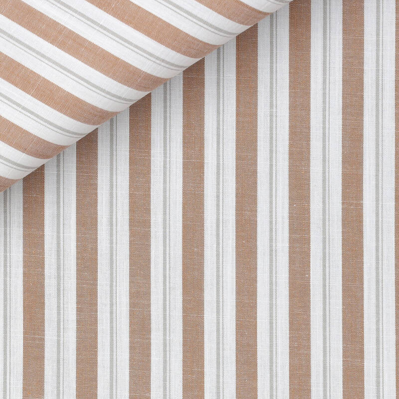 Chambray Rayé Marron