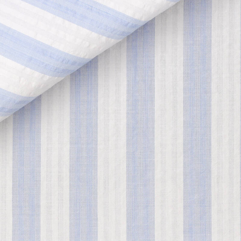 Seersucker Rayé Bleu