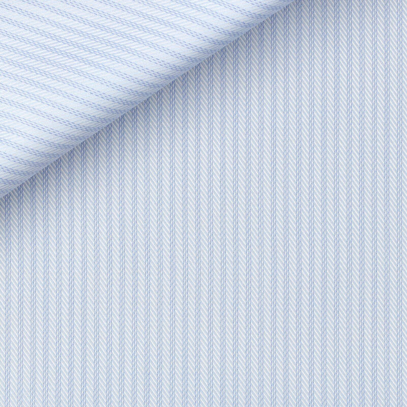 Twill Rayé Bleu
