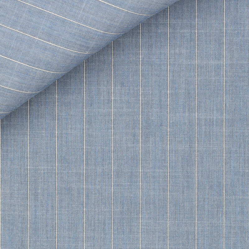 Twill Rayé Bleu Noir