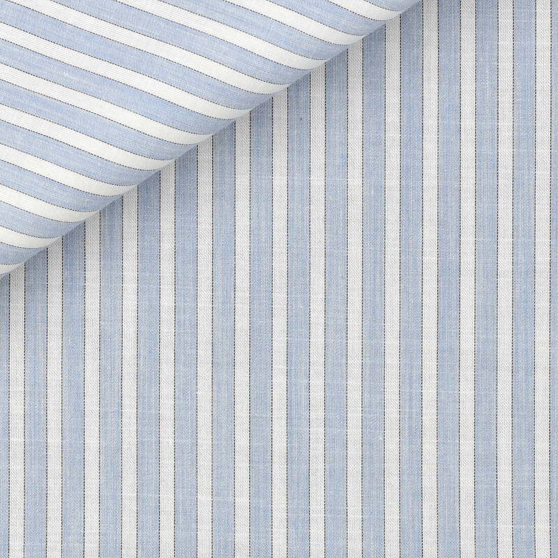 Twill Rayé Bleu Noir