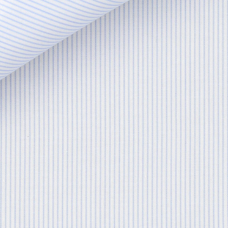 Twill Rayé Bleu