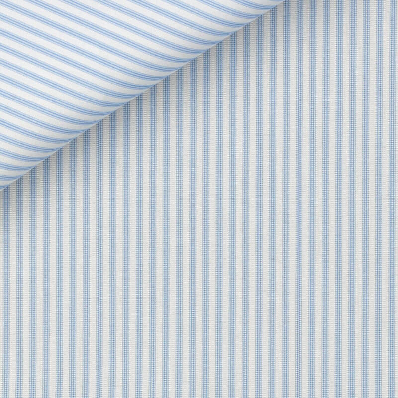 Twill Rayé Bleu