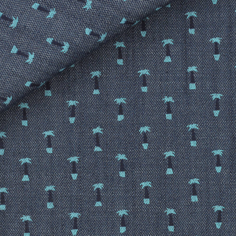 Satin Motif Bleu