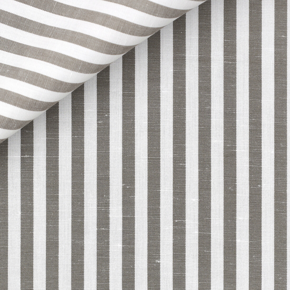 Lin Rayé Marron (repassage facile)