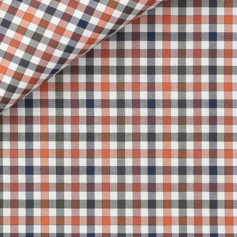 Twill Carreaux Marron Vert