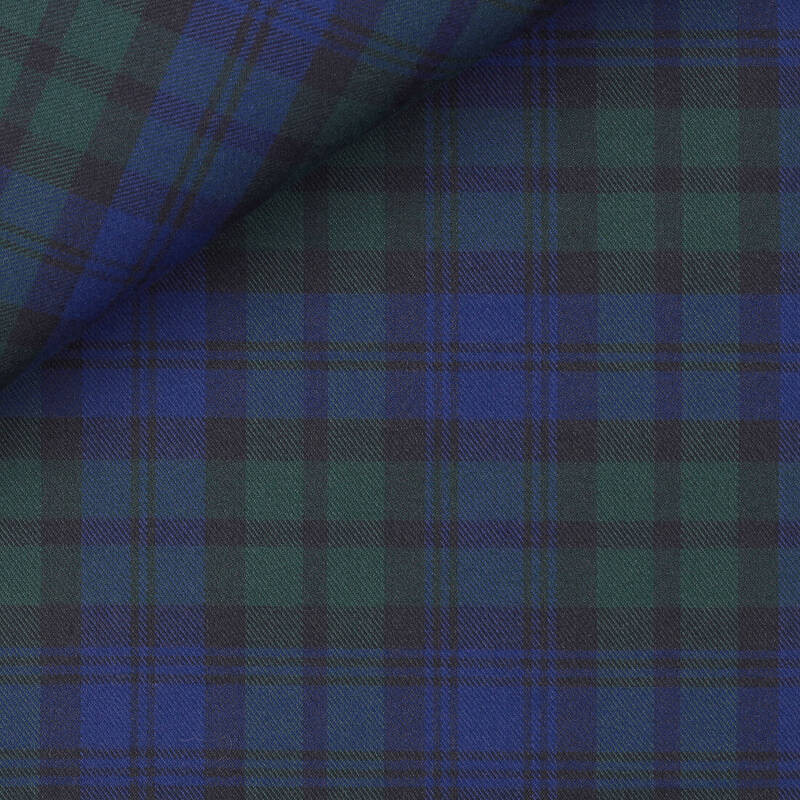 Twill Carreaux Bleu Vert