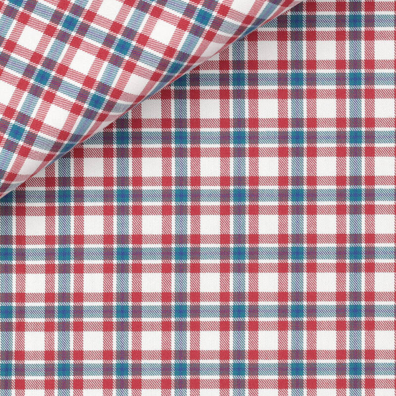 Twill Carreaux Bleu Bordeaux