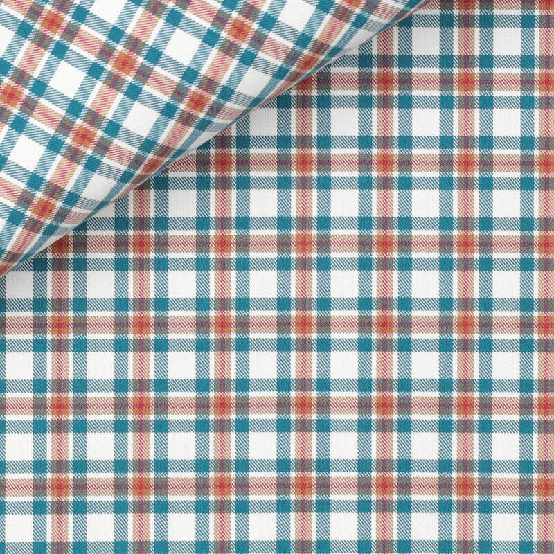 Twill Carreaux Bordeaux Marron