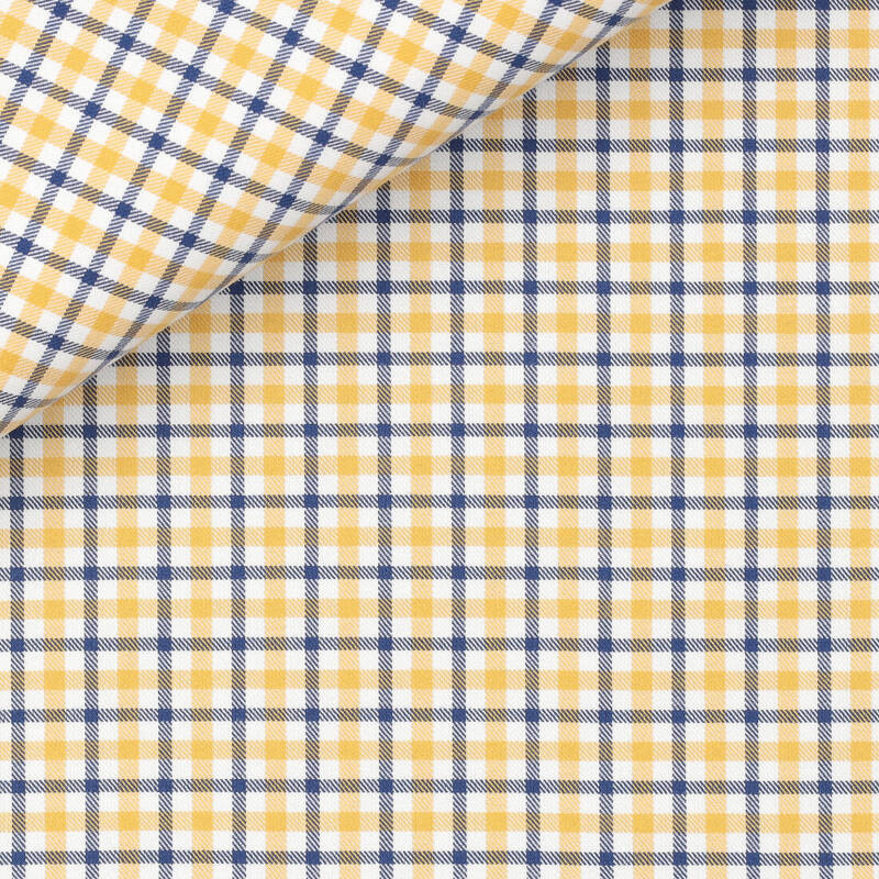 Twill Carreaux Jaune Bleu