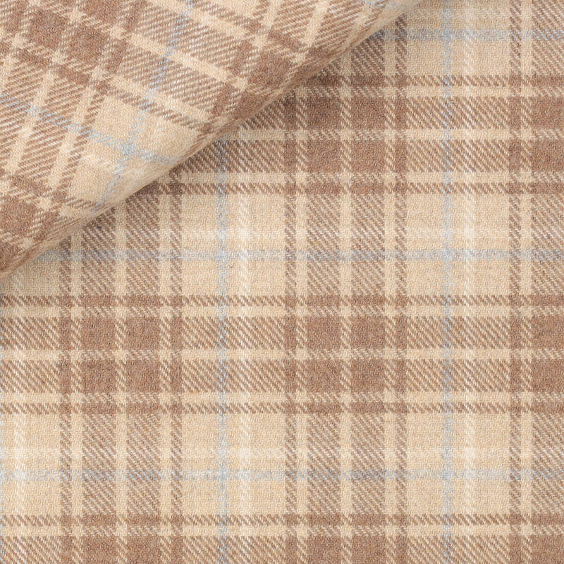 Twill Carreaux Beige Marron