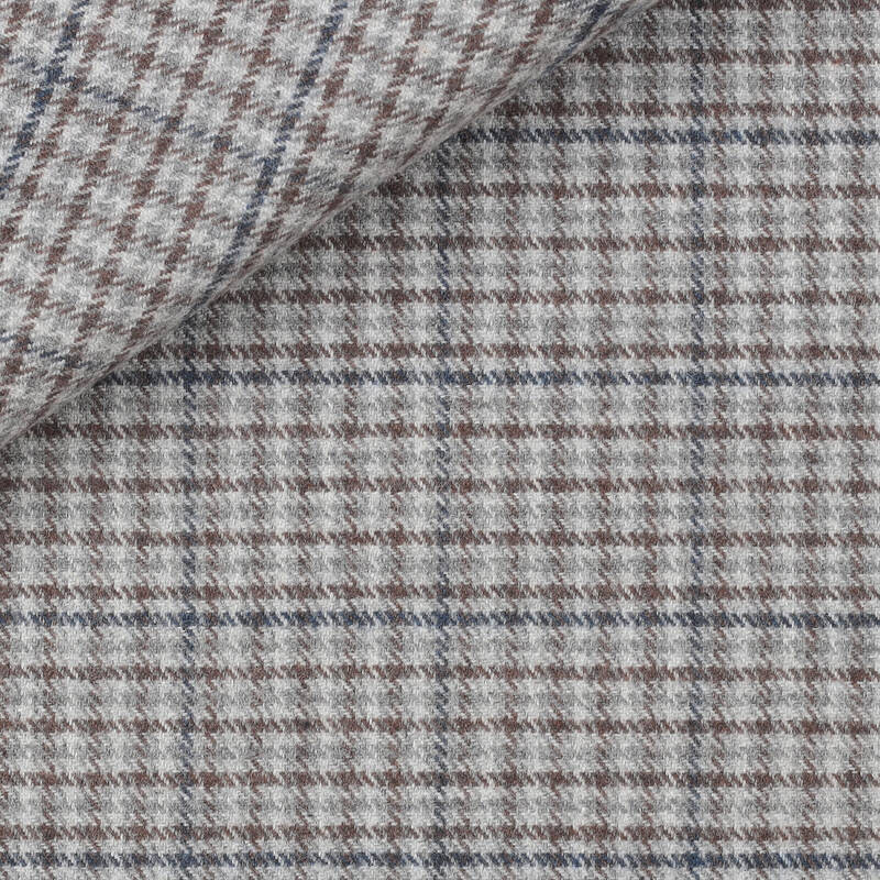 Twill Carreaux Bleu Marron