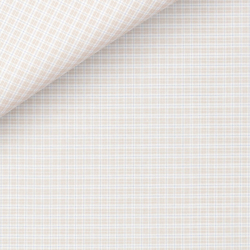 Twill Carreaux Beige Bleu