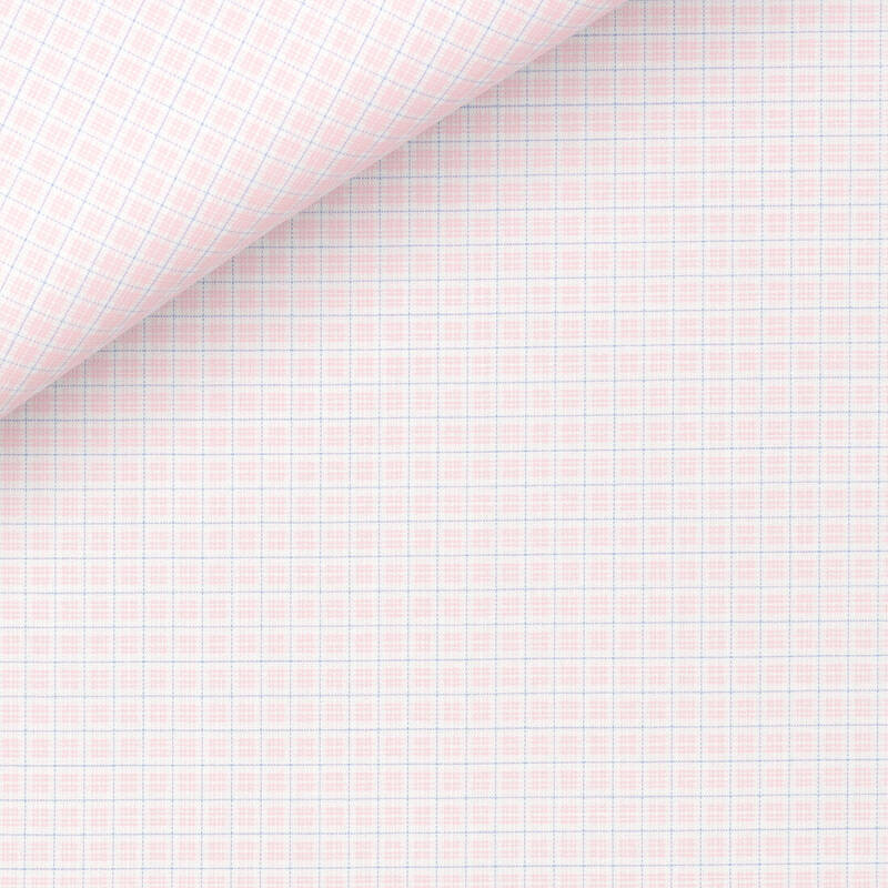 Twill Carreaux Bleu Rose