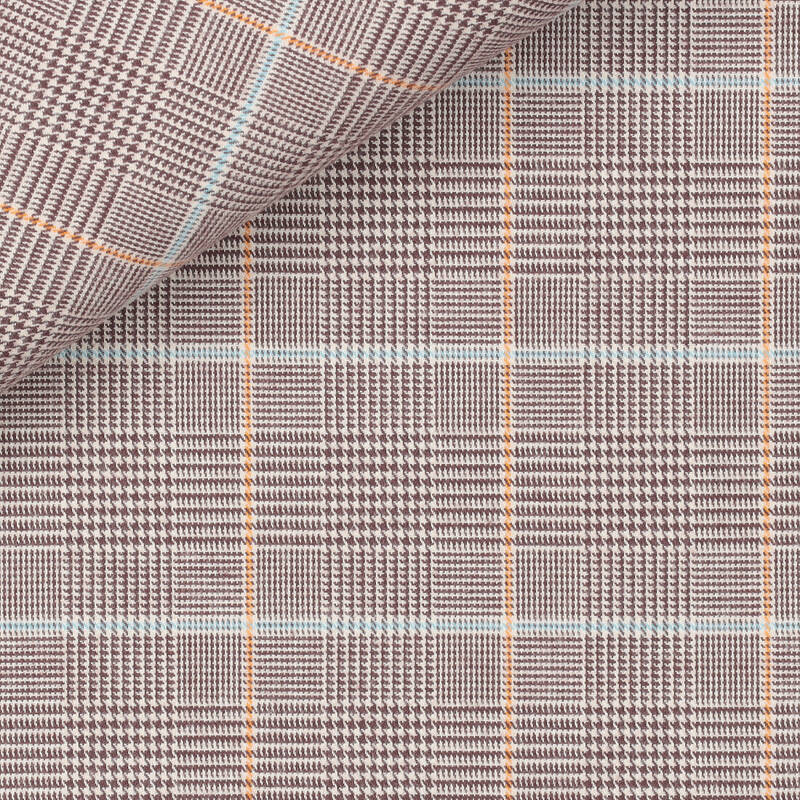 Twill Carreaux Orange Marron
